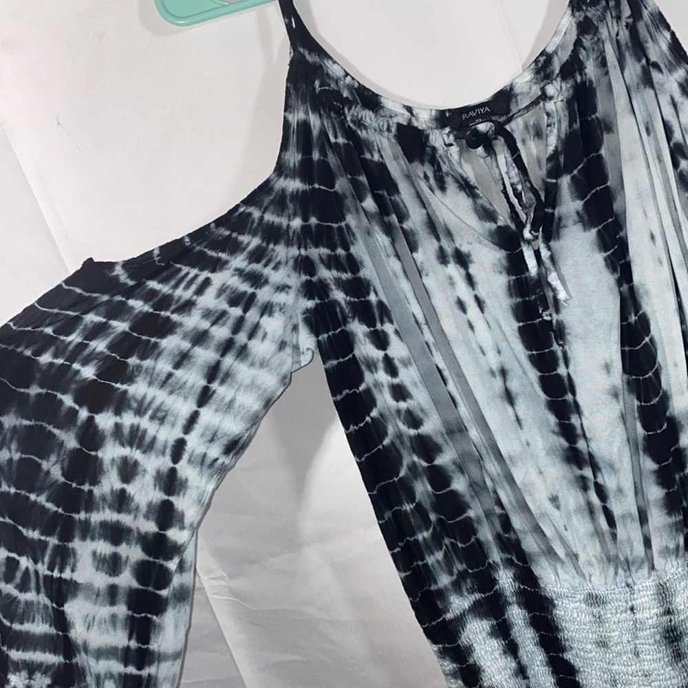 Hippie Tie-dye Off-Blue/Black dress